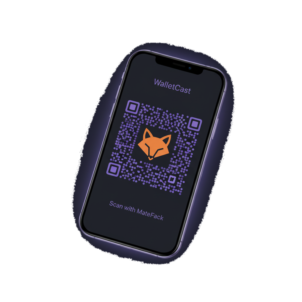 WalletCast QR connection on mobile